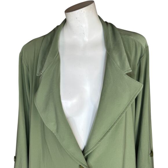 GRAVER Susan Graver LK Luxe Petite Notch Collar Jacket Tarragon X-Large Petite - Picture 3 of 13